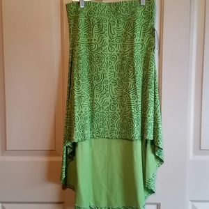 Soul flower hi lo jazzy leaf skirt NWT